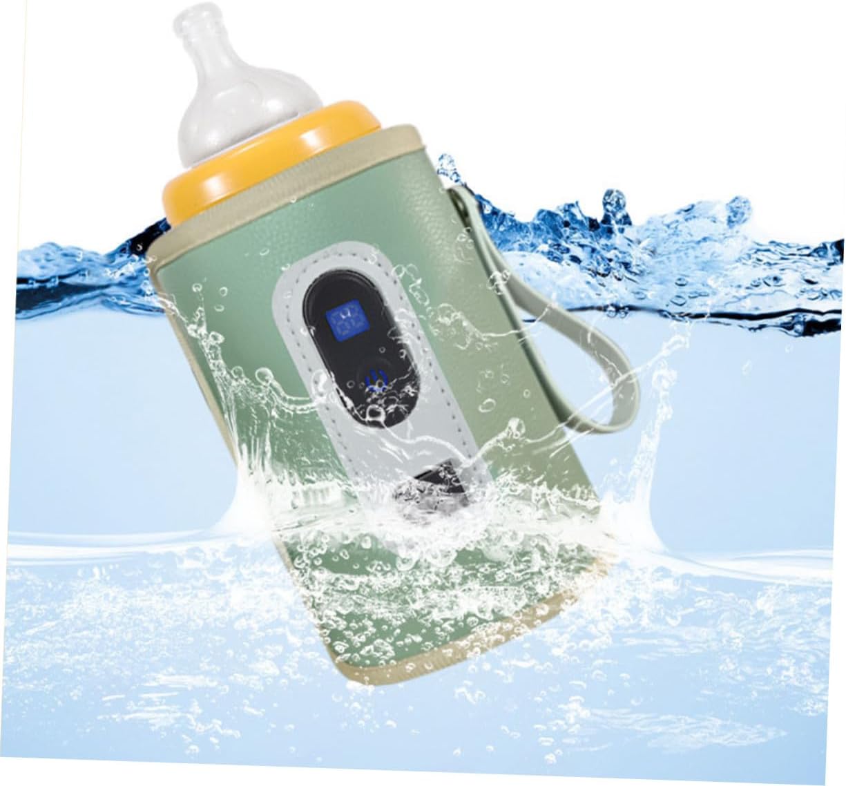 Generic Portable Bottle Warmer Thermal Bag with Adjustable Temperature Gears Quick Even Heating Lightweight Material Strap for Easy Carrying for Travel and Outdoor Use Random Color