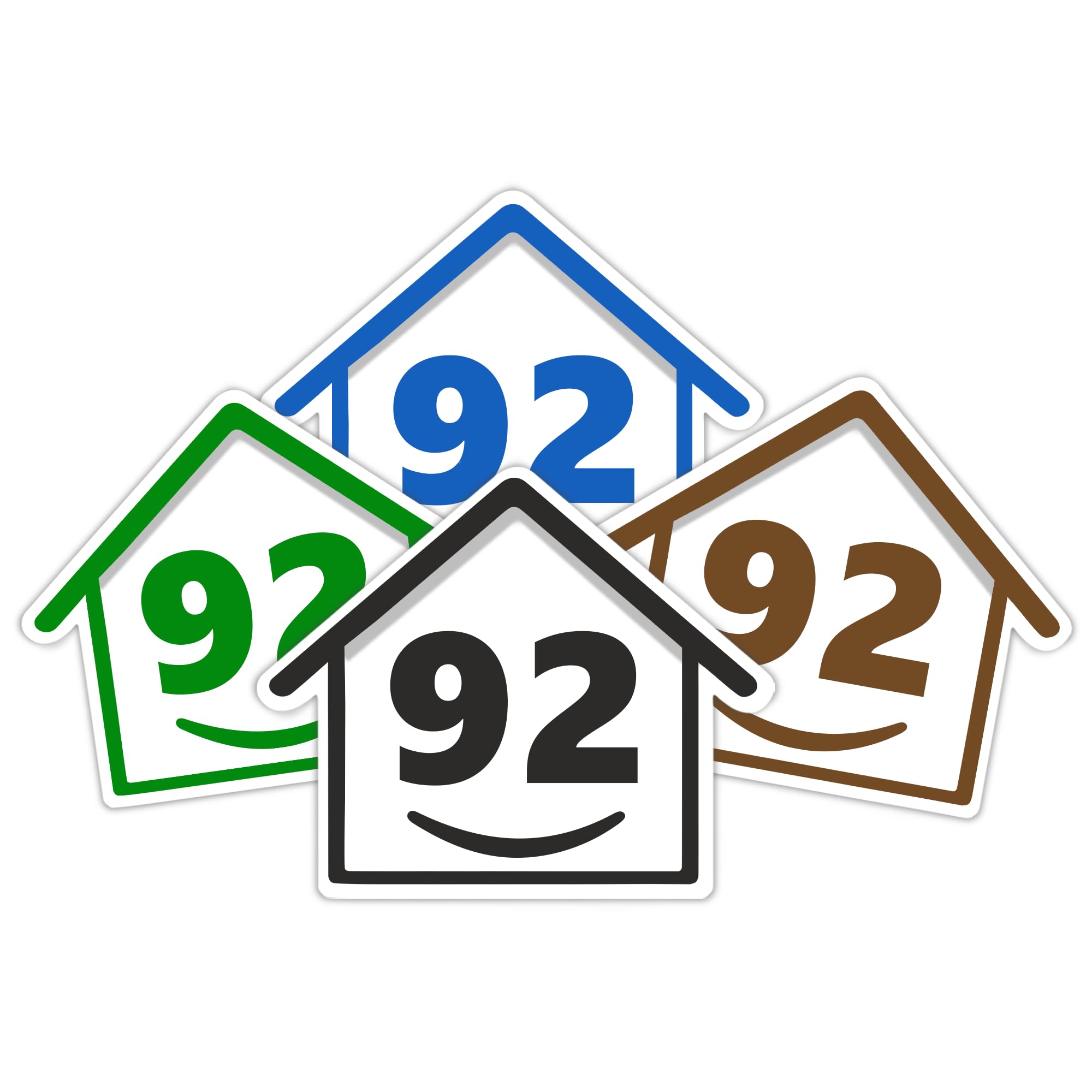 4 x Bin Numbers for Wheelie Bins, 1-99, 15cm ‘Happy House’ Colour Design Dustbin Stickers, Easy Application Stick On Number Stickers - Weatherproof Self Adhesive Vinyl – Blue, Black, Green, Brown (25) — view 18