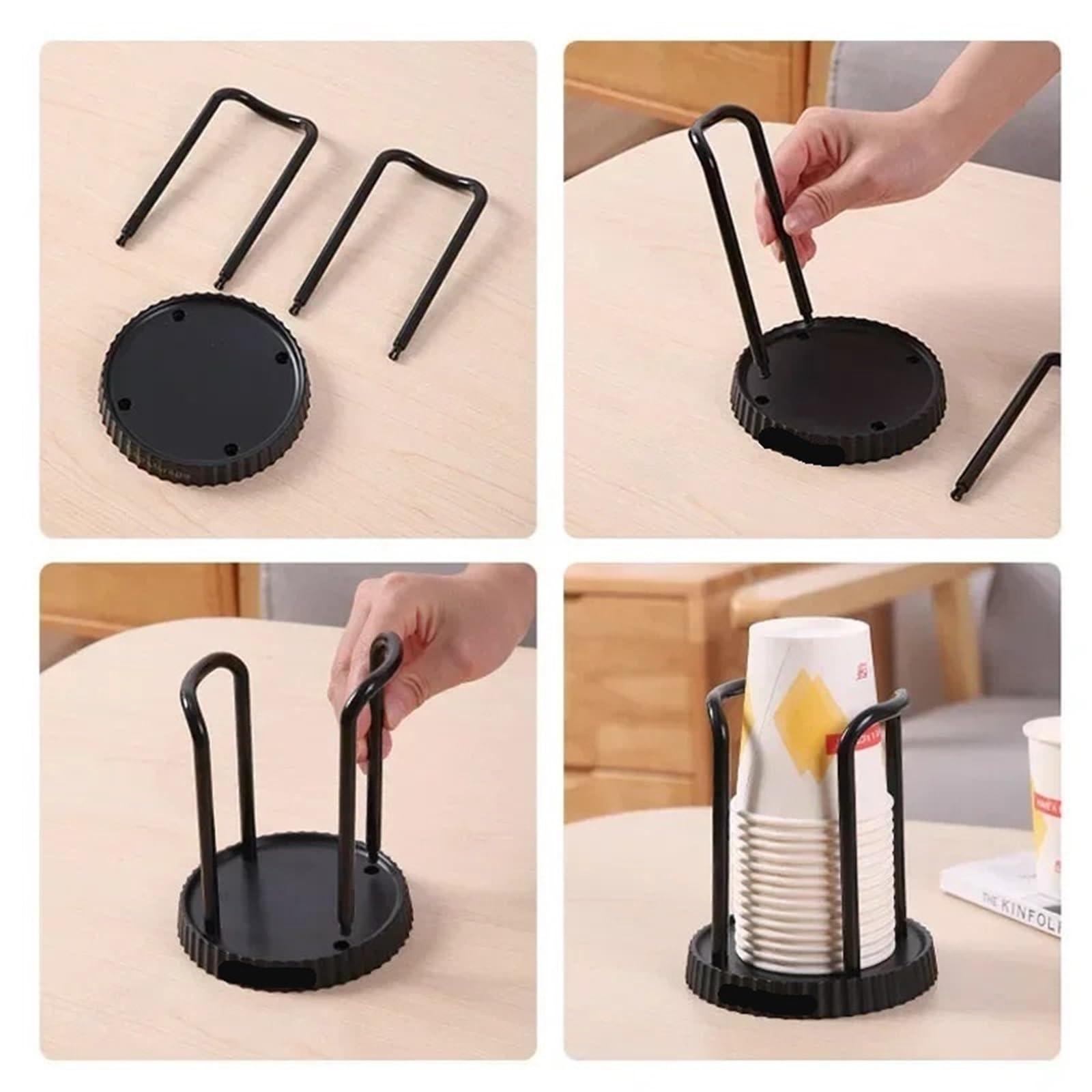 Pappbecher-Organisator 4 stücke Küche Papier Tasse Halter Einweg Tassen Picker Multifunktionale Desktop Tasse Lagerung Rack Haushalt Kaffee Tasse Halter for Hause(White)