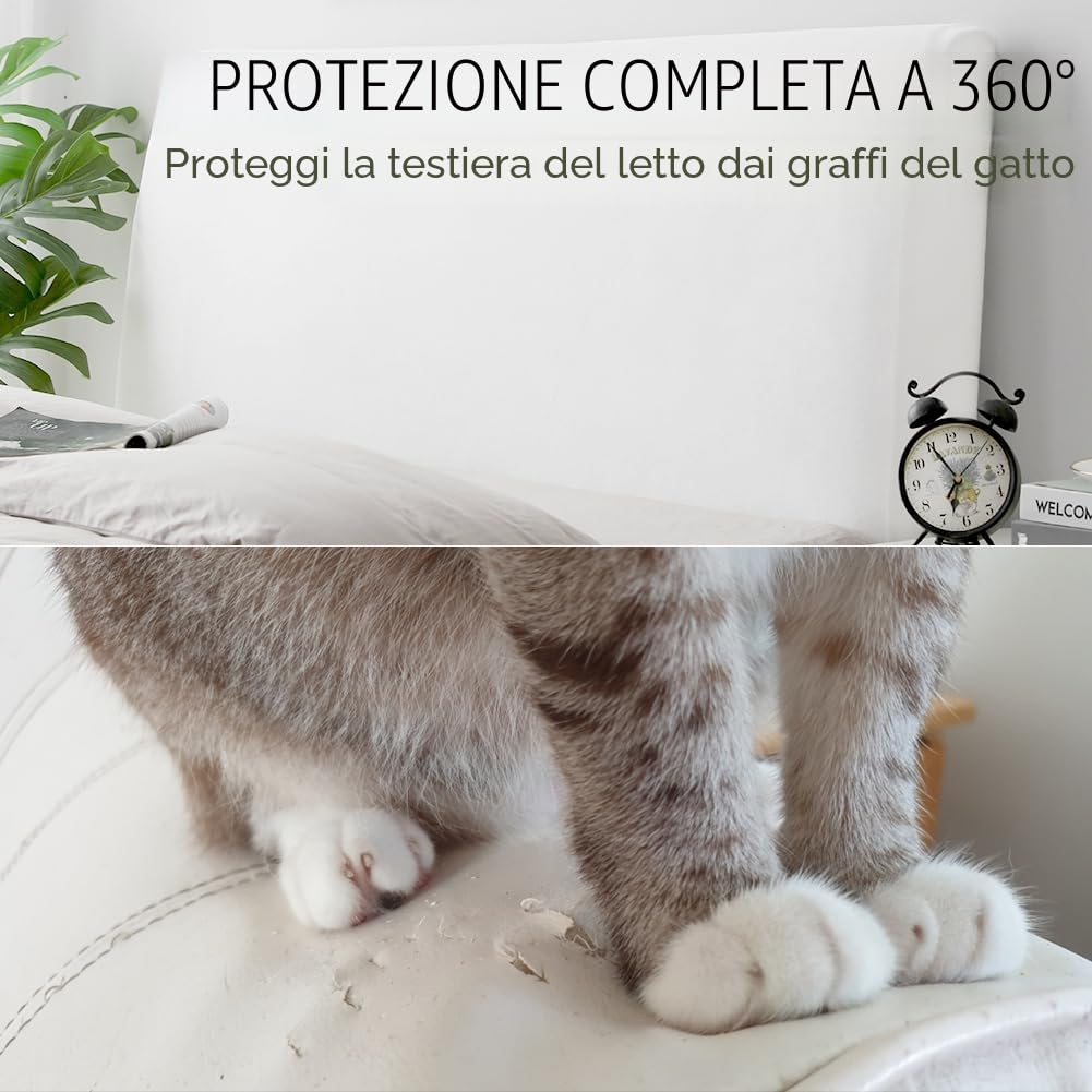 Copertura Per Testiera, Fodera per Testiera Del Letto Tessuto in Velluto Elasticizzato, copertura protettiva con fondo elastico per la decorazione del letto (Cammello, lunghezza: 150cm-170cm)