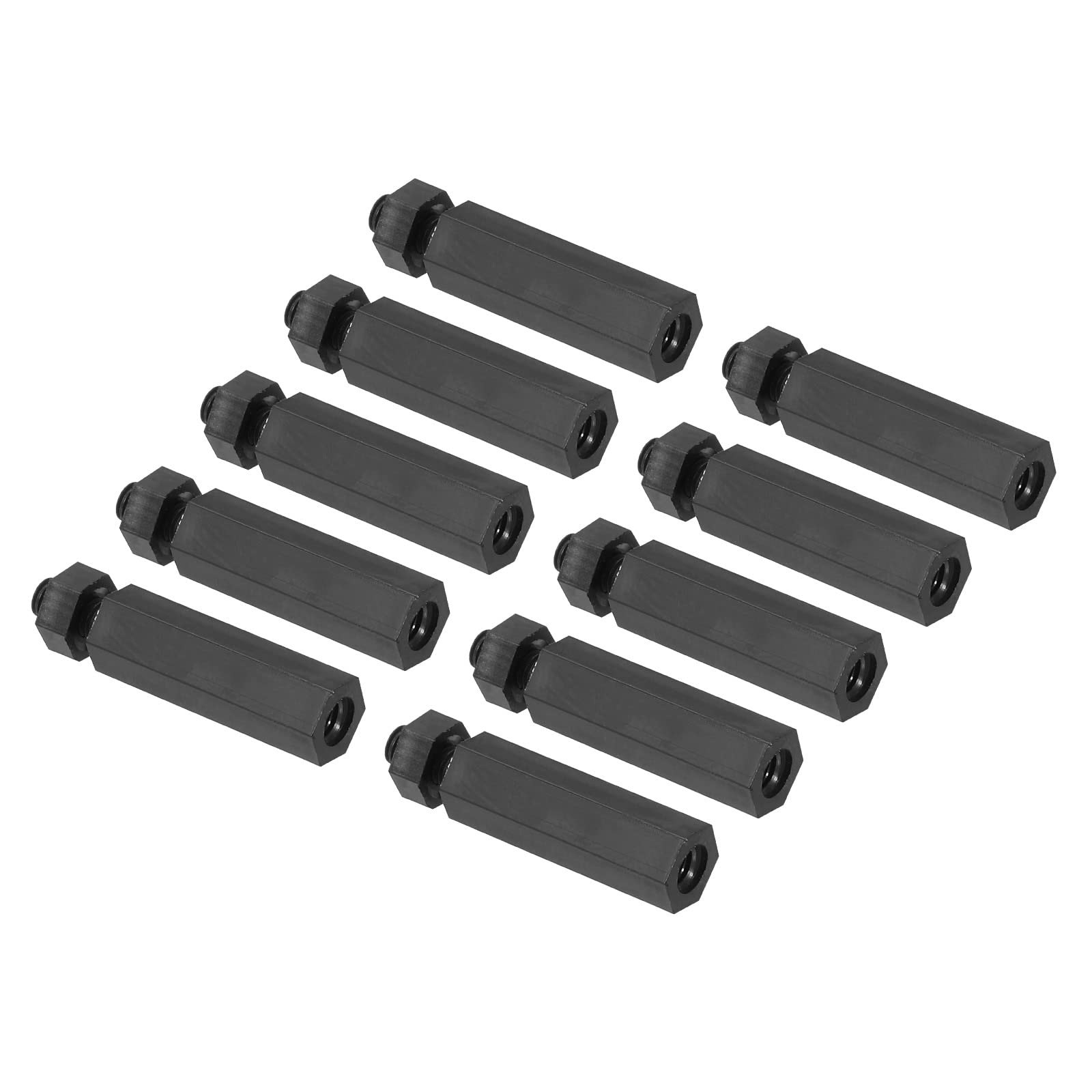 PATIKIL M3 Nylon Hex Standoff Screws Nuts, 50 Pack PCB Male Female Threaded Kit for Motherboards, Computer Cases, Circuit Boards, Electronics (18mm+6mm, Black)-image-22