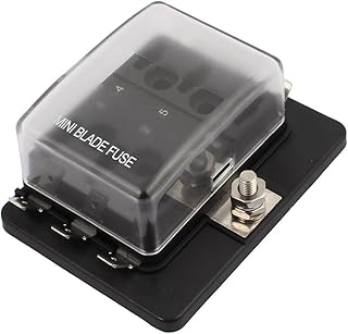 Aexit DC32V 100A Fuses (Max.) 6-Way Small Car Blade Fuse Box with 5A 7.5A 10A 15A 20A 25A Fuse Links Fuse -79-6