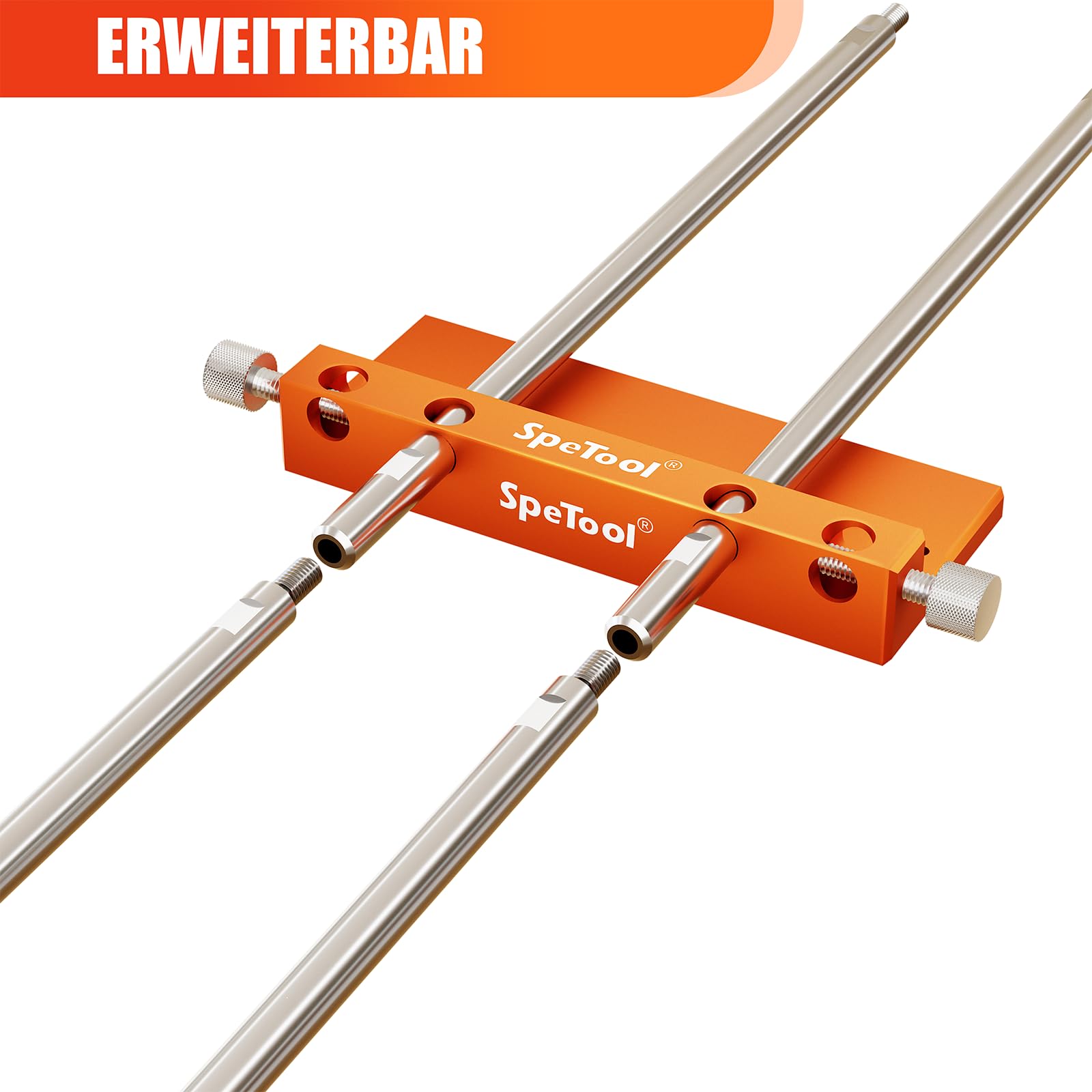 SpeTool Bohranschlag für S04001&S04003 tragbare Bohrschablonen, komplett aus Aluminium gefertigt, Kantenschneidführung zum Bohren von Reihenlöchern