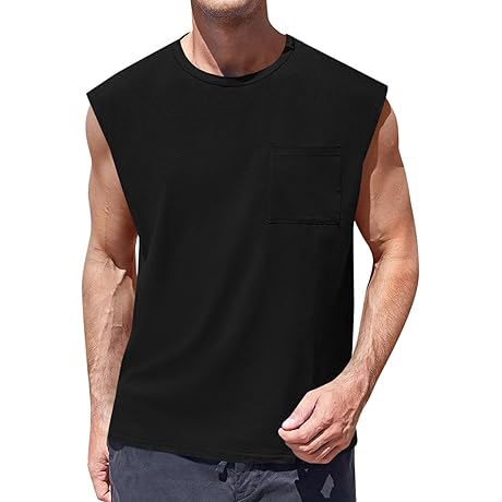 ZIWOCH Cut Sleeve Tank Tops for Men