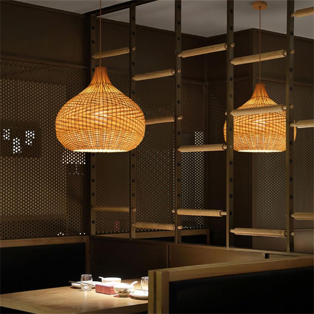 Lámpara De Araña De Globo De Bambú Tropical De 50 Cm