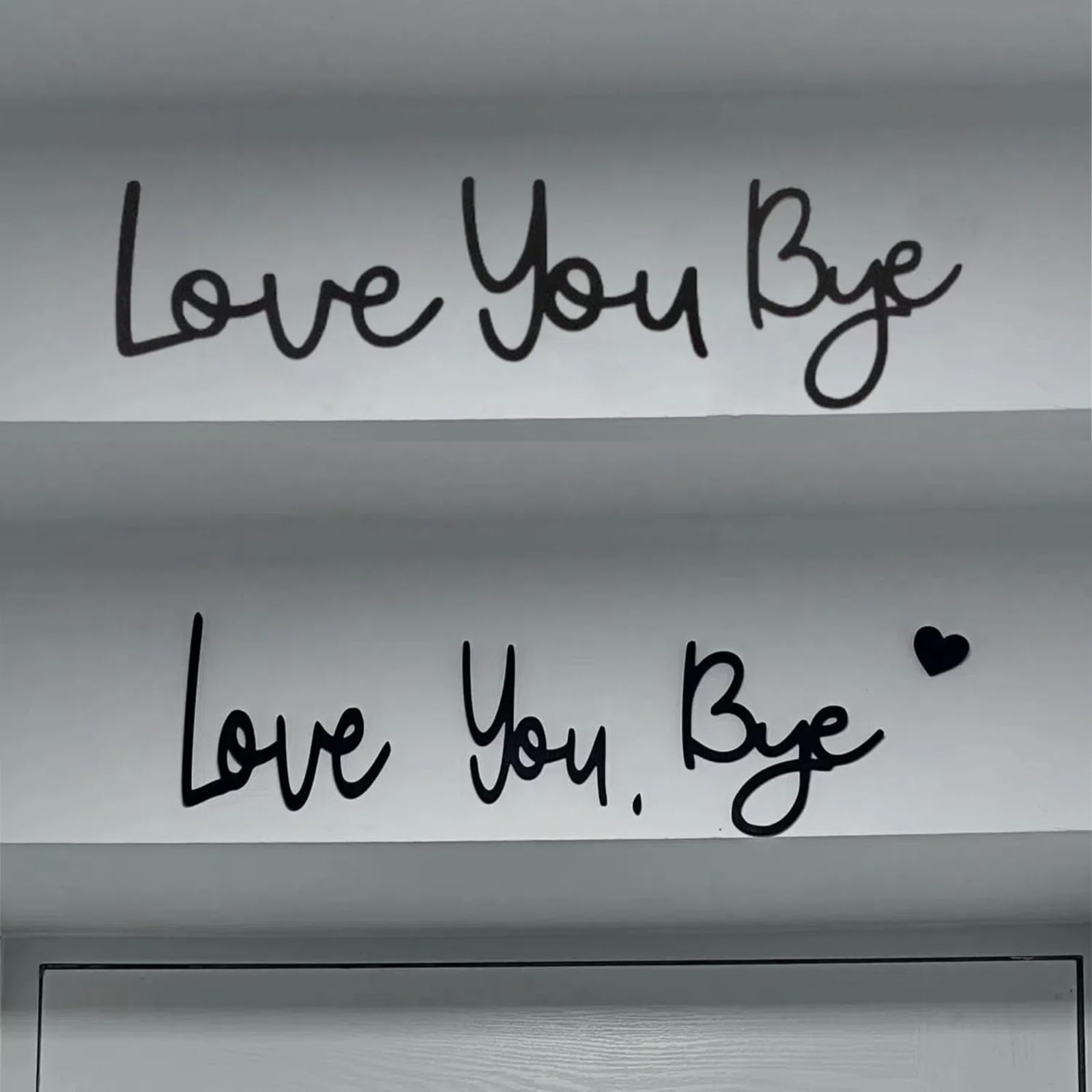 Love You Bye Above Door Wooden Sign - Modern Black Letter Wall Art for Hallway Stairs - Valentine's Wedding Thanksgiving Gift