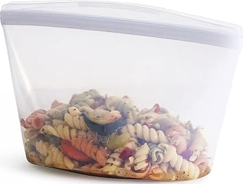 Stasher Silicone Bowl 6 Cup, Freezer Bag, Reusable, Meal Prep, Red