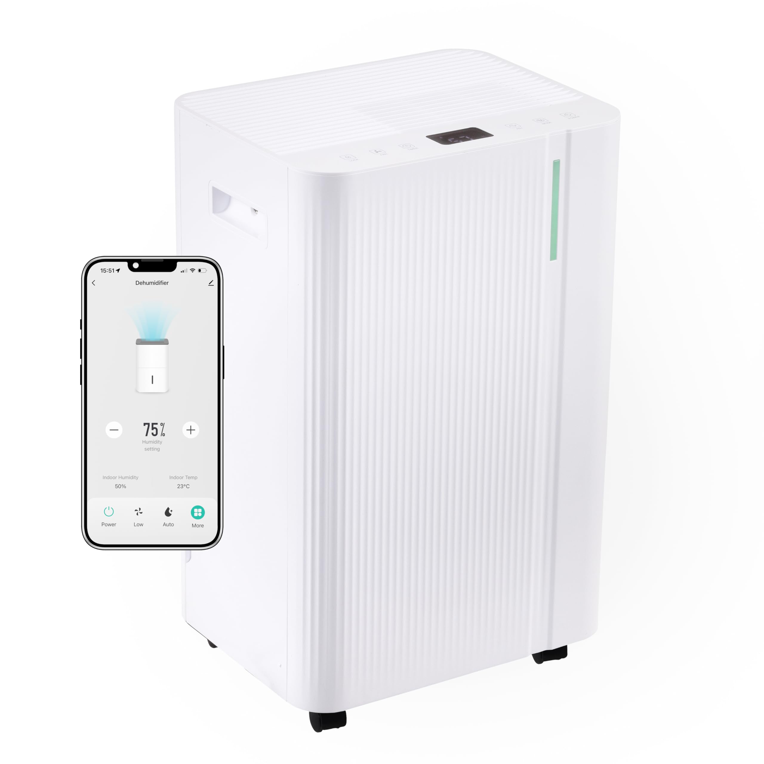 Baridi Smart Dehumidifier 20L/Day for Home, WiFi App Control, Low Energy Quiet Dehumidifier for Large Rooms & Laundry, 43dB Sleep Mode, Anti-Mould Damp Dryer, Continuous Drainage – DH148