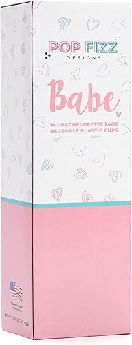 Vista 9 de Pop Fizz Designs Copas de despedida de soltera de Bride & Babe – Paquete de 10 con tapas Copas de dama de honor Suministros y recuerdos