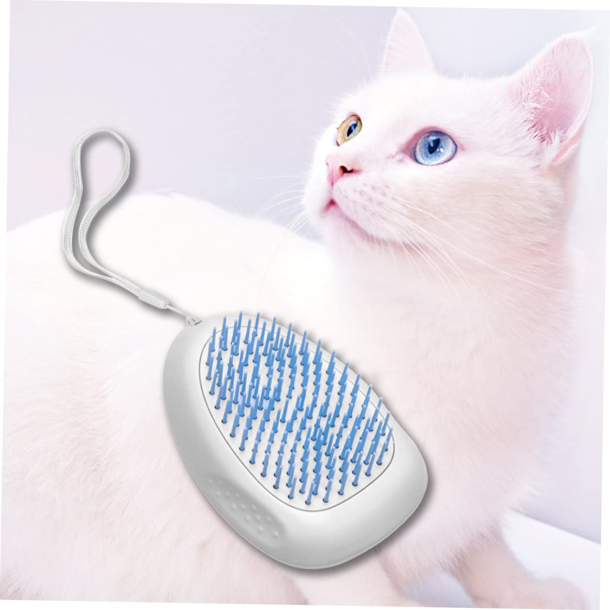 Toddmomy 3piezas Peine Para Mascotas Antideslizante Con Lanyard Cepillo De Limpieza Para Perros y Gatos Herramienta De Aseo Con Efecto Masaje Color Azul