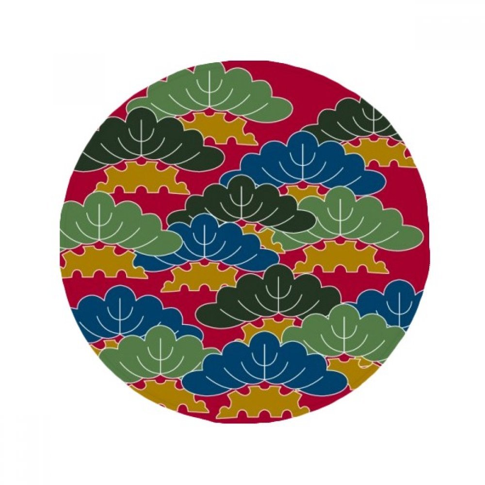 Tapis pet rond motif japonais multicolor pour sécuriser le sol de votre salon