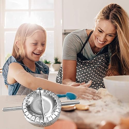 Vista 7 de COTEY Prensa para Empanadas de 6 pulgadas, Molde Grande de Acero Inoxidable para Dumplings, Cortador de Masa/Molde para Dumplings 2 en 1