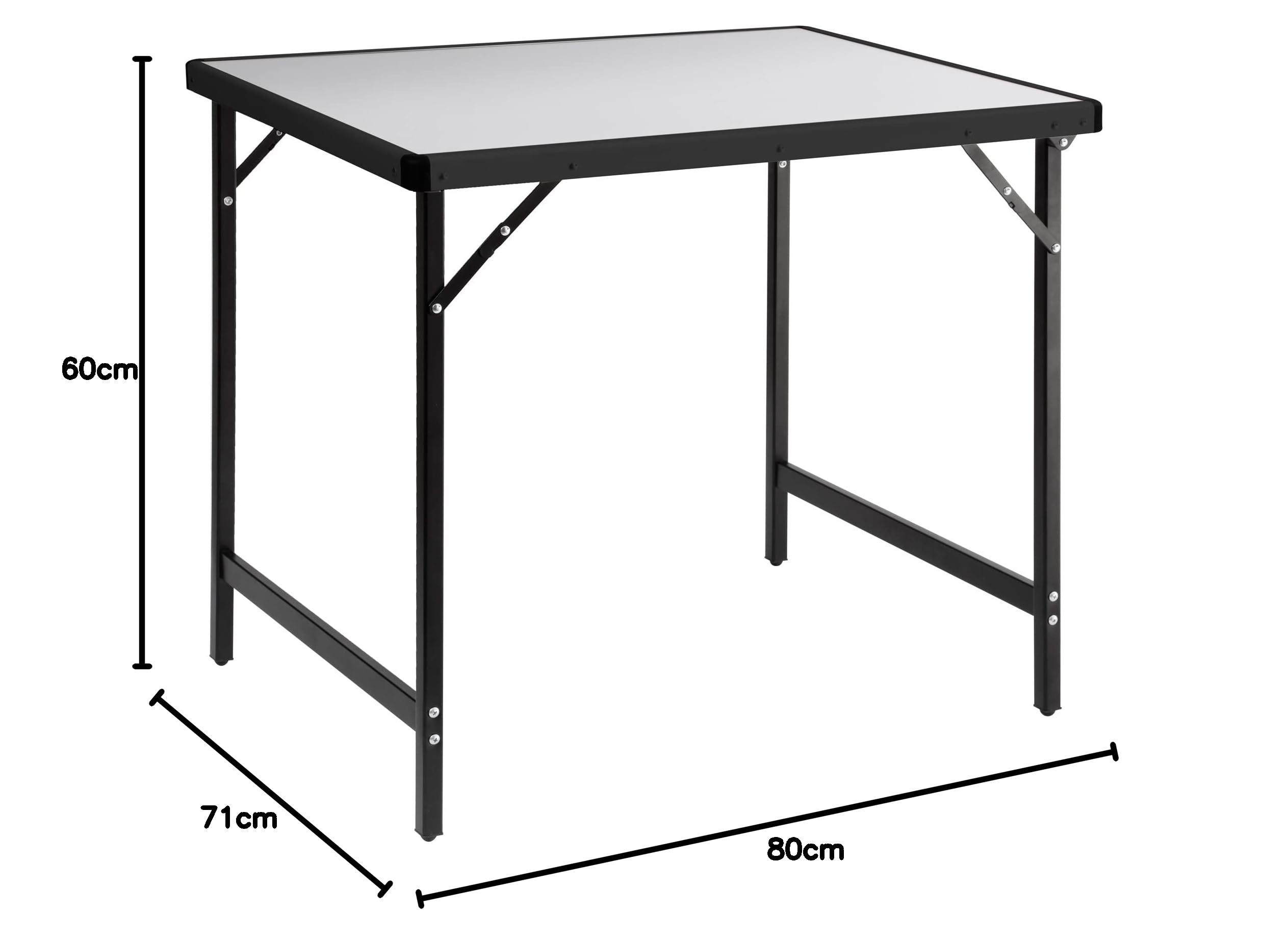 BRUNNER 0406101N Torun 2, Tavolo da Esterni con Ripiano in Alluminio e Gambe Pieghevoli in Acciaio, Compatto, Facile da Trasportare, Portata Max 30 kg