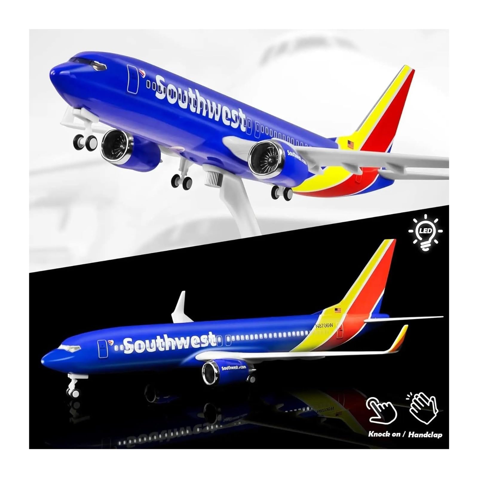 Giocattoli per aeroplani pressofusi Scala da 20 cm per Modello Southwest Modello di Aeroplano pressofuso in Lega Collezione di Modelli di Aerei Appassionati di Aviazione per la Raccolta e