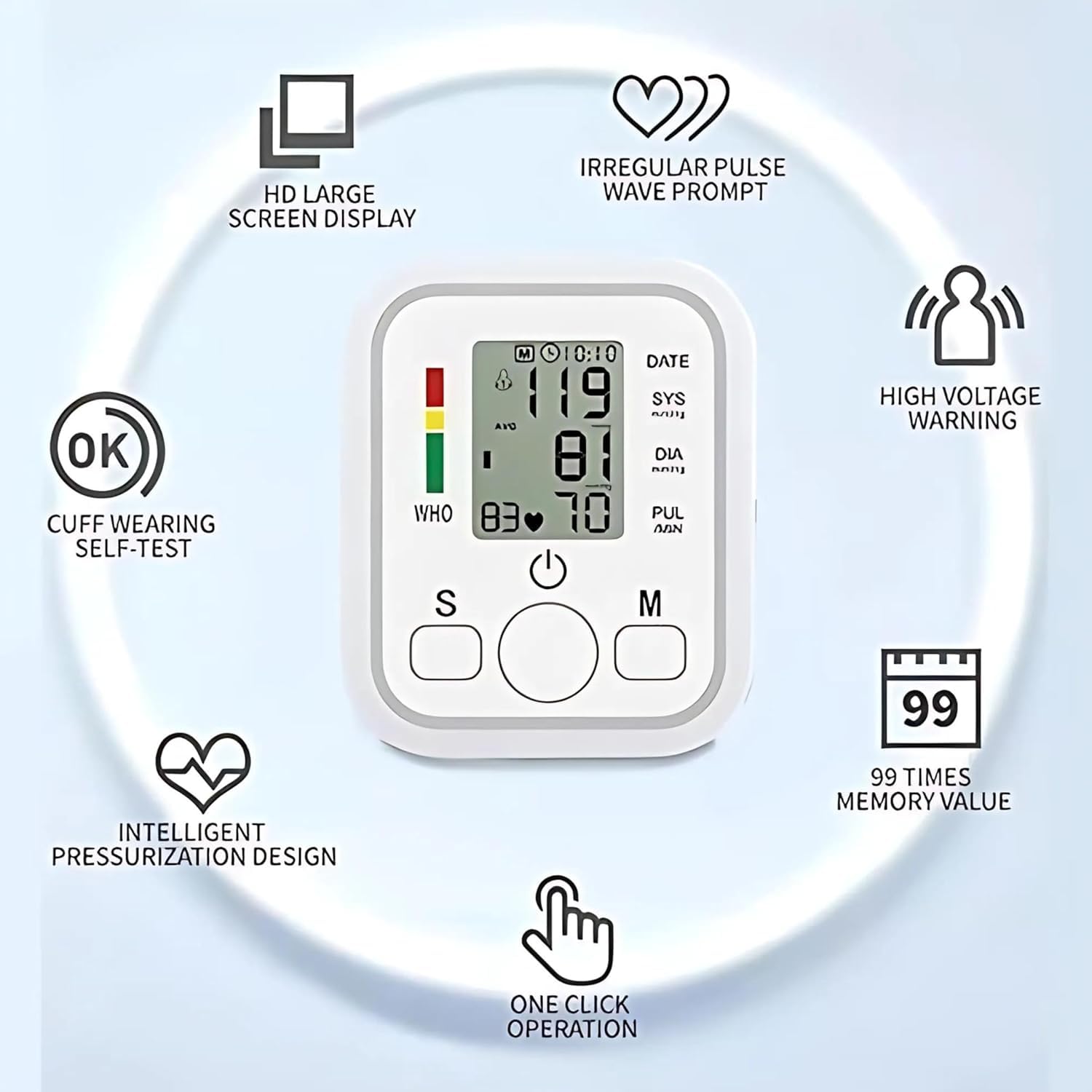 AccuTrust Professional Digital BP Monitor with Talking Feature and Wide LCD Display | Upper Arm Blood Pressure Machine for Adults & Family Smart Arm Blood Pressure Monitor with Guidance 4