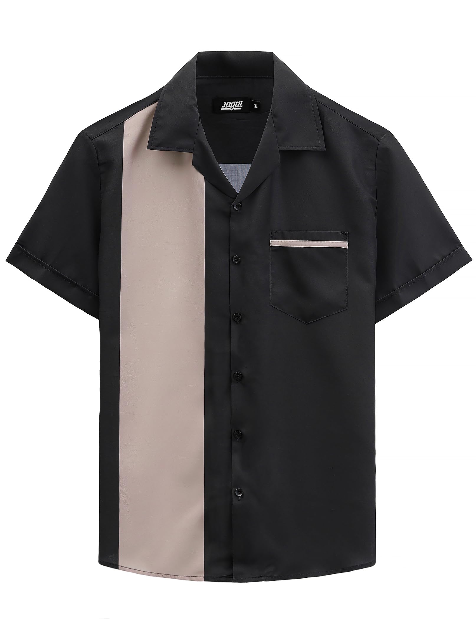 JOGAL Rockabilly - Camisas de bolos para hombre de los años 50, manga corta, con botones, estilo Aloha, camisas hawaianas