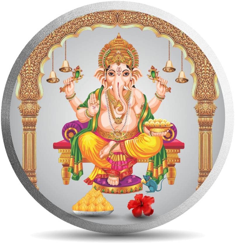 GenericDiwali Dhanteras Lord Ganesh Ji Coin Shree Ganesha Ji Coin Silver 10 Gram Each Pack of 1