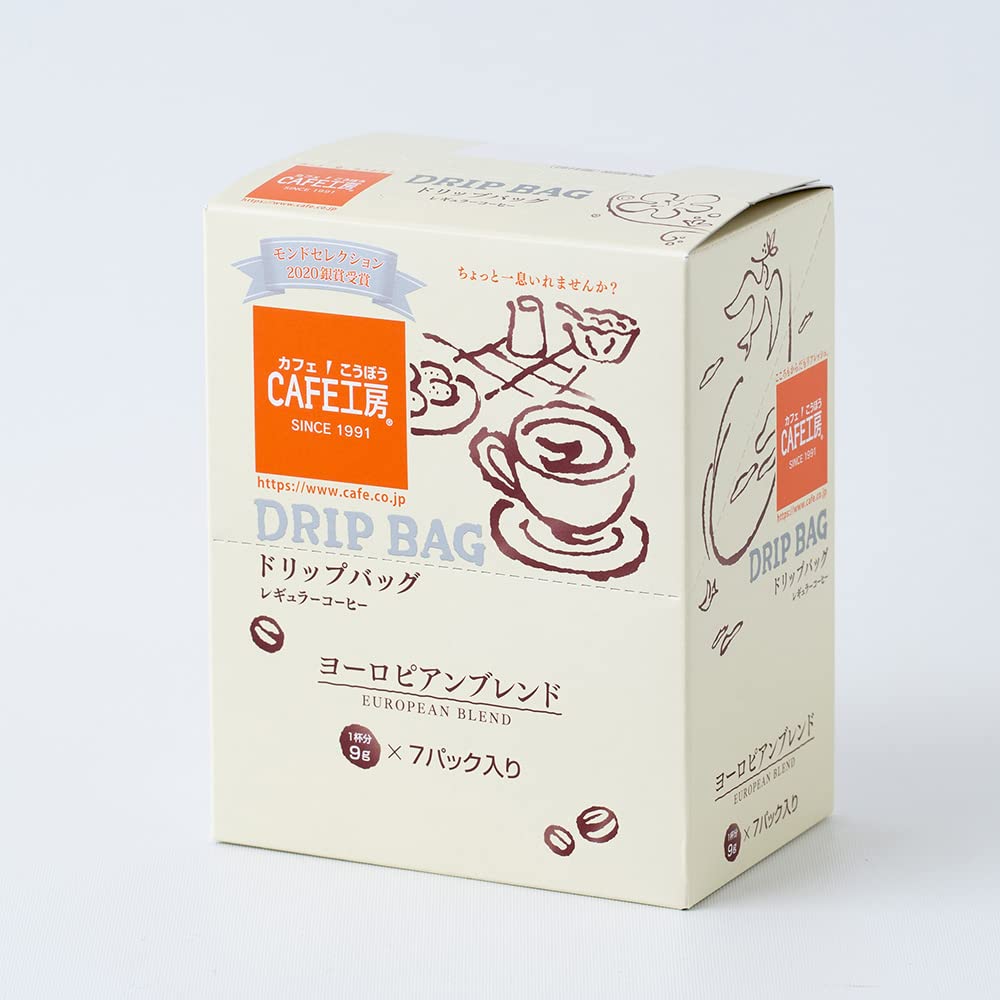 Amazon.co.jp: カフェ工房 ドリップコーヒー ヨーロピアンブレンド 9g