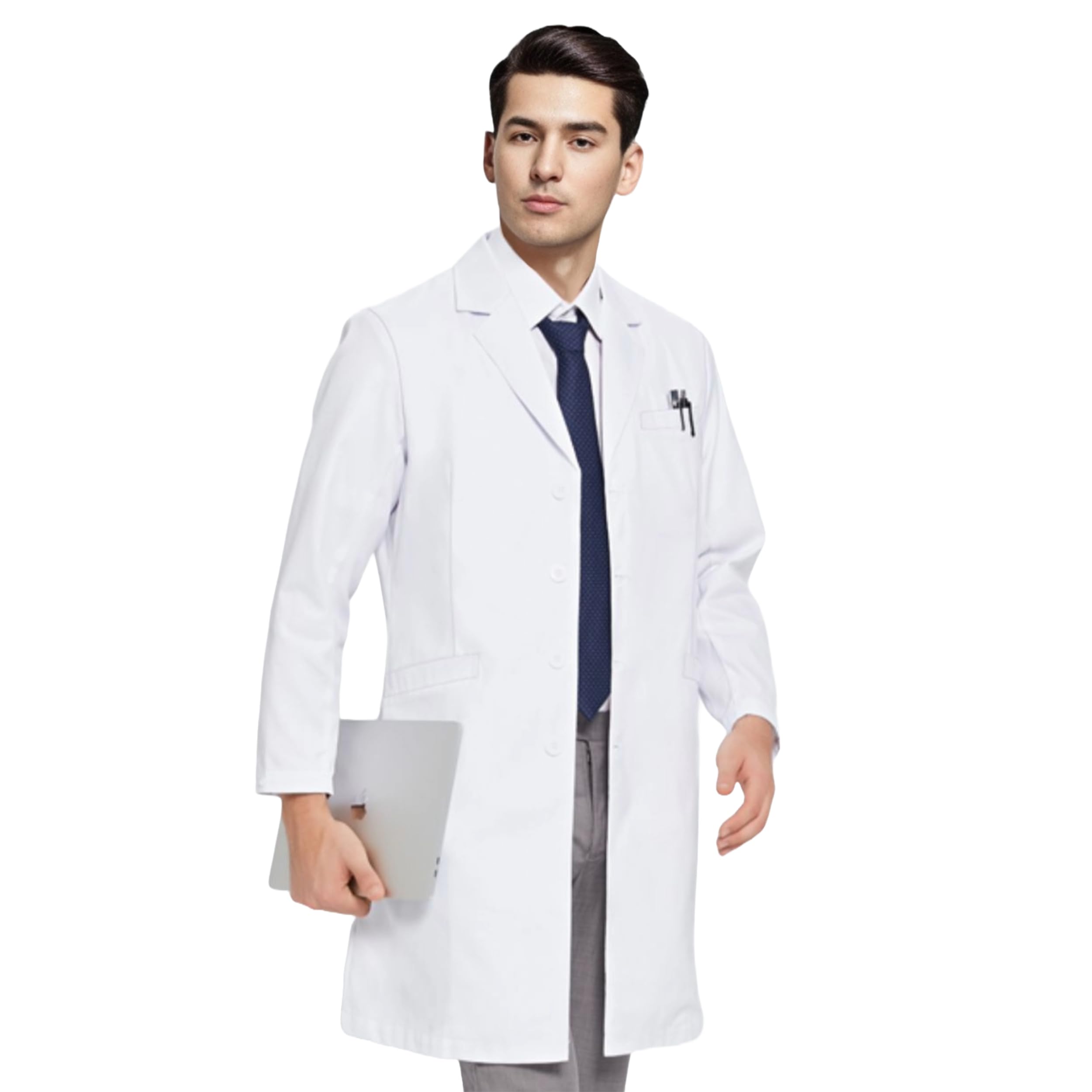BioHub Ultra Soft Slim-Fit UniSex For Men & Women Professional Surgical Gown Lab Coat, Buttoned Cuffs, Breathable Wrinkle Proof Fabric, Anti Static & Anti Pilling, Washing Machine Safe