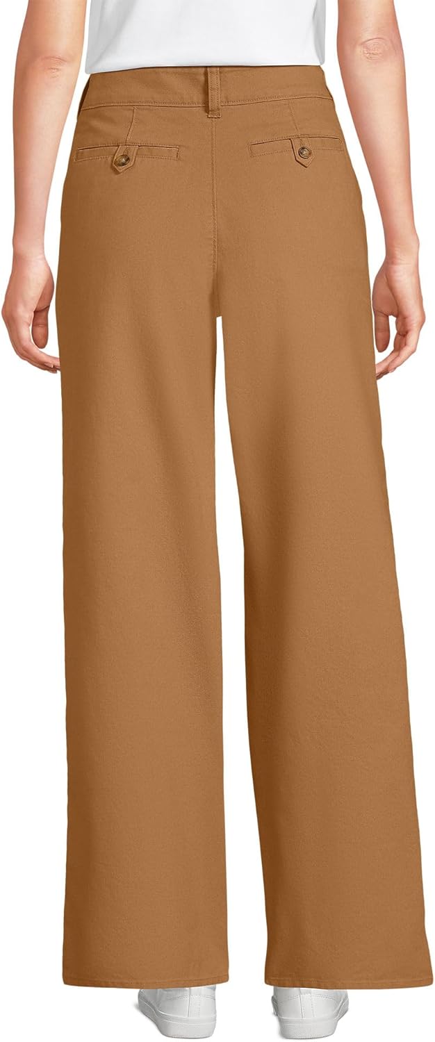 Lands' End Women's Stretch Canvas High Rise Wide Leg Pants - Image 2