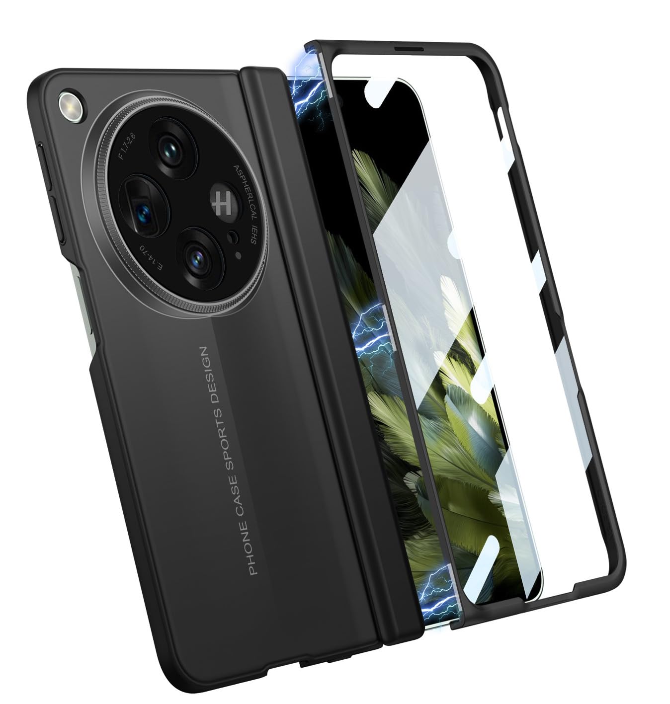 BOUNCEBACK Blade Series Slim Hard Back Case/Cover with Magnetic Hinge Cover & Front Glass for Oneplus Open - (Black | Polycarbonate) (B0DC4CTL3J) Amazon Price History, Amazon Price Tracker