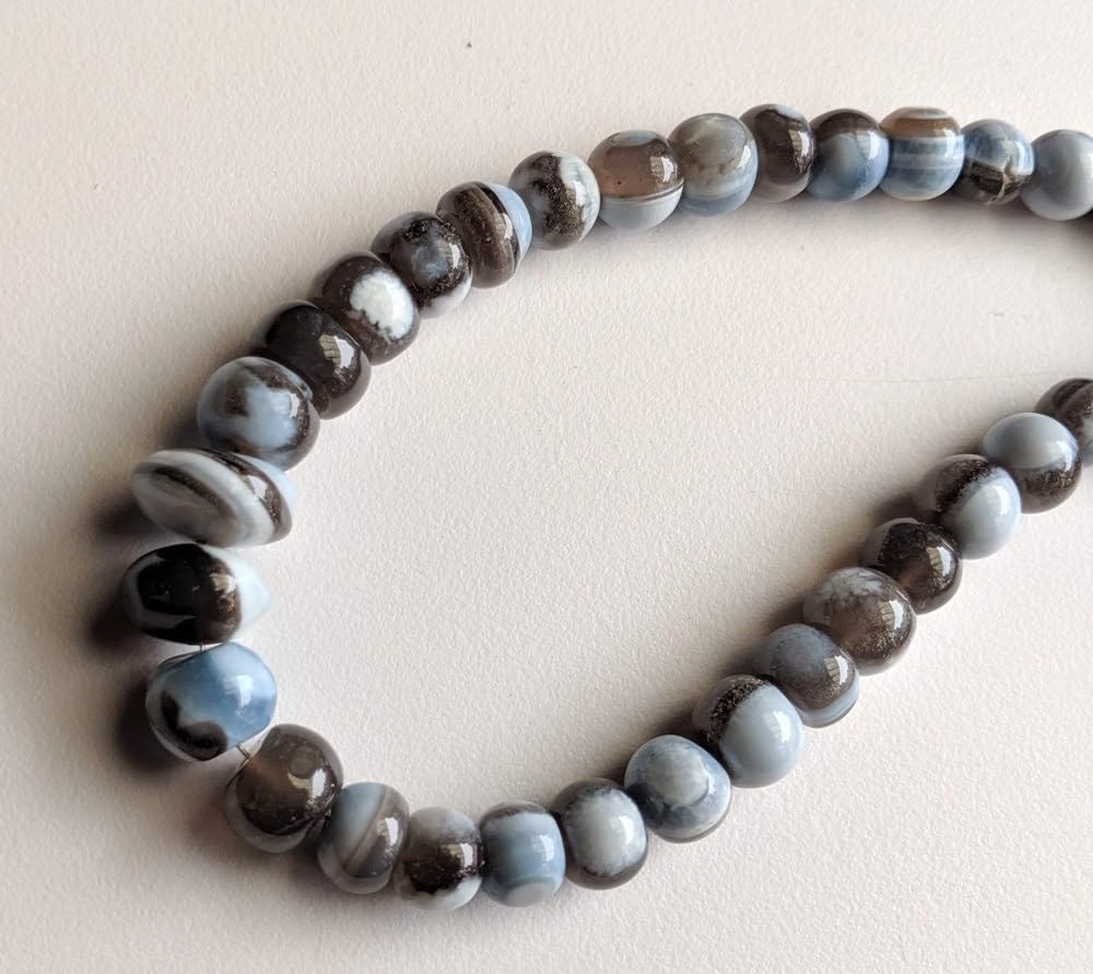 9-11 mm Boulder Opal Zwykłe koraliki Rondelle, Naturalny niebieski Boulder Opal Zwykłe koraliki do biżuterii, opalowe gładkie koraliki (opcje od 8 cali do 16 cali) 8 cali, 26 szt