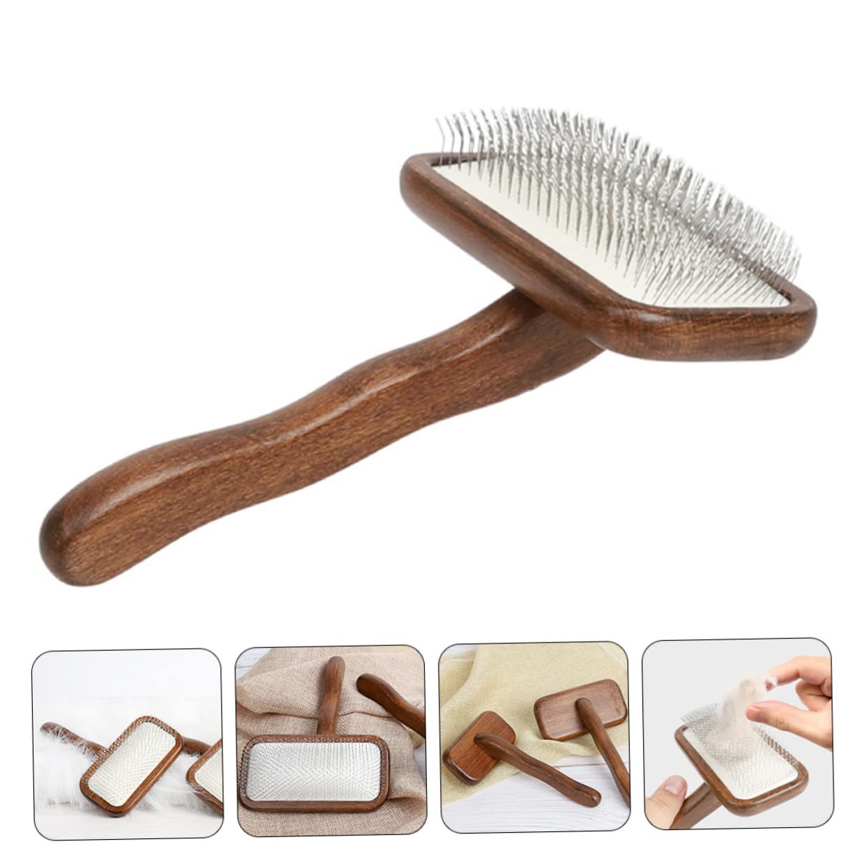 Hohopeti Wooden Dog Massage Comb Pet Hair Comb for Cat and Dog Pet Grooming Tool