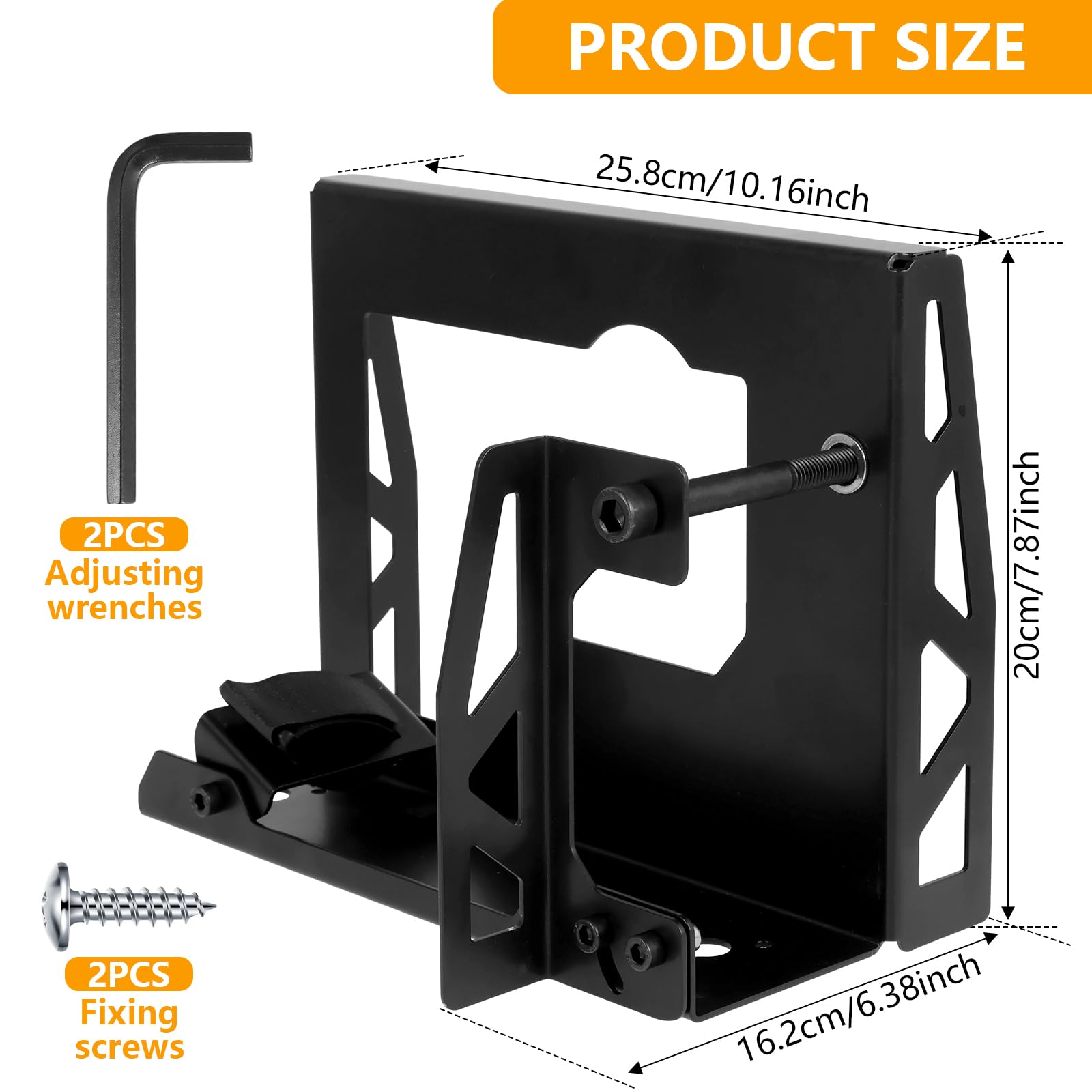 Soporte de acero para cepilladora eléctrica con 2 llaves ajustables y 2 tornillos de fijación, soporte portátil para la mayoría de cepilladoras eléctricas ZHAZHAMO (negro)