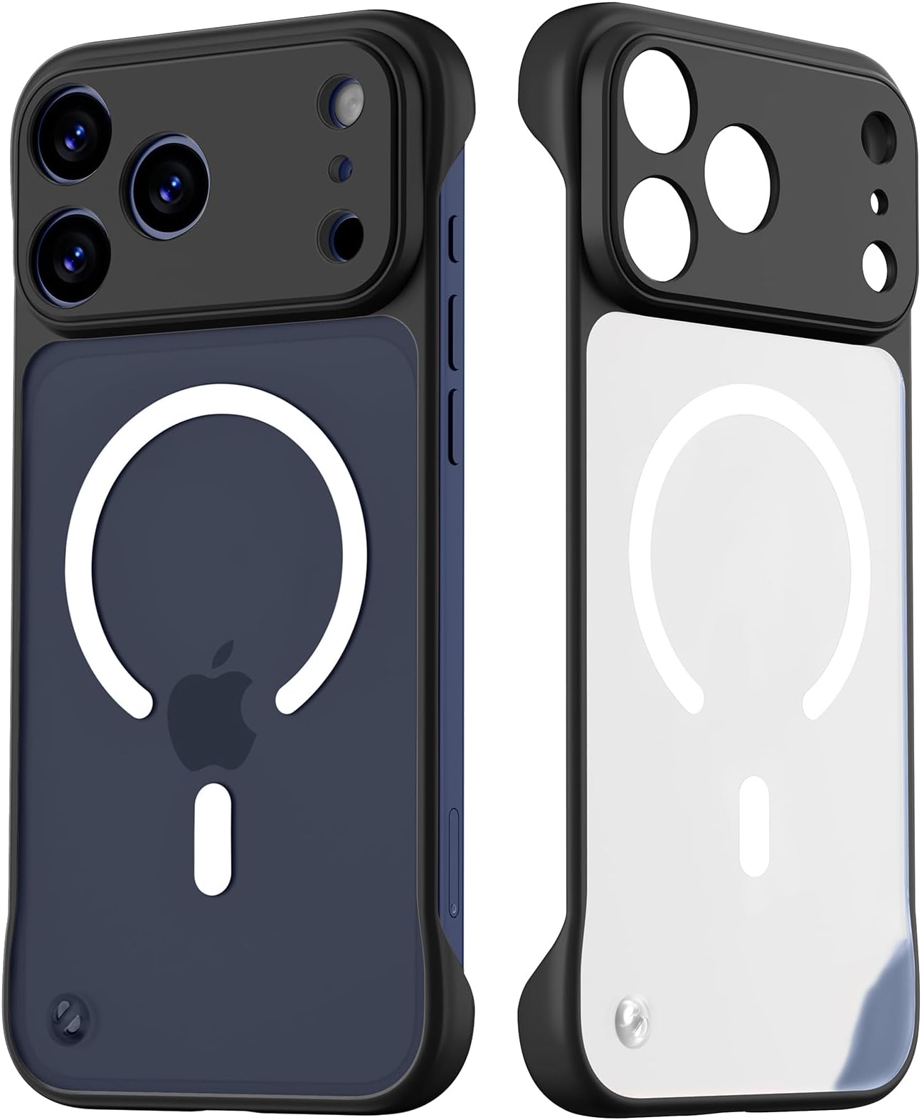 iPhone 17 Pro Max用 磁気スリムケース MagSafe対応 クリア つや消し 超薄型 フレームレス ボーダレス デザイン カバー バンパー (17.5 cm 17 Promax OriginFit)、ブラック