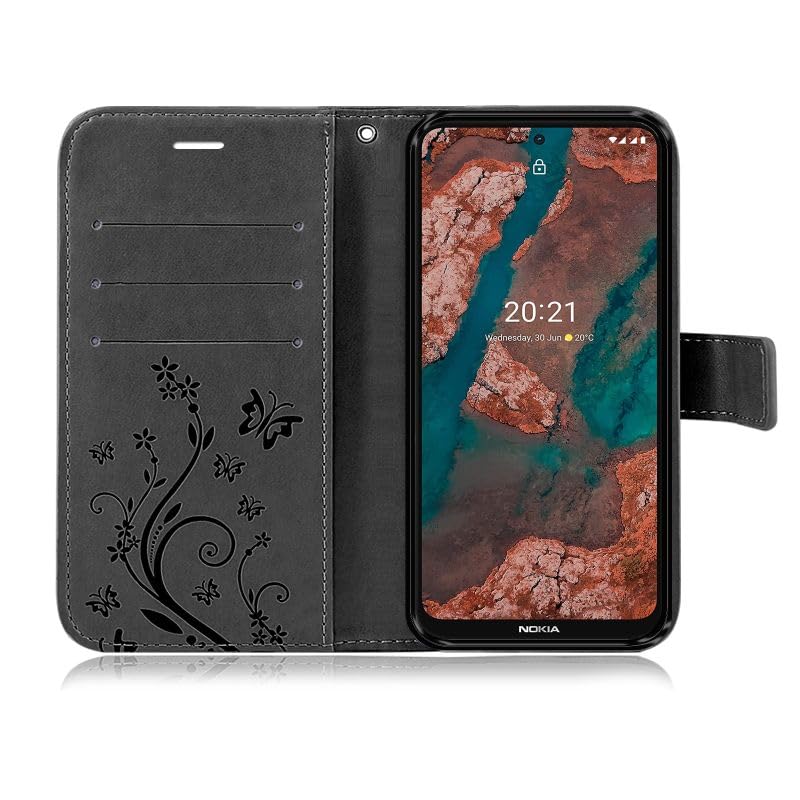 Betterfon Hülle Für Nokia 3.2 – PU Leder, Klapphülle Mit Aufstellfunktion & Blumen-Design