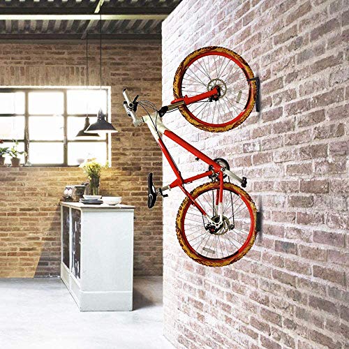 DIRZA-Bike-Wall-Mount-Rack-with-Tire-Tray-Vertical-Bike-Storage-Rack-for-IndoorGarageShed-Easy-to-install-Great-for-Hanging-RoadMountain-or-Hybrid-Bikes-Screws-Included-2-Pack
