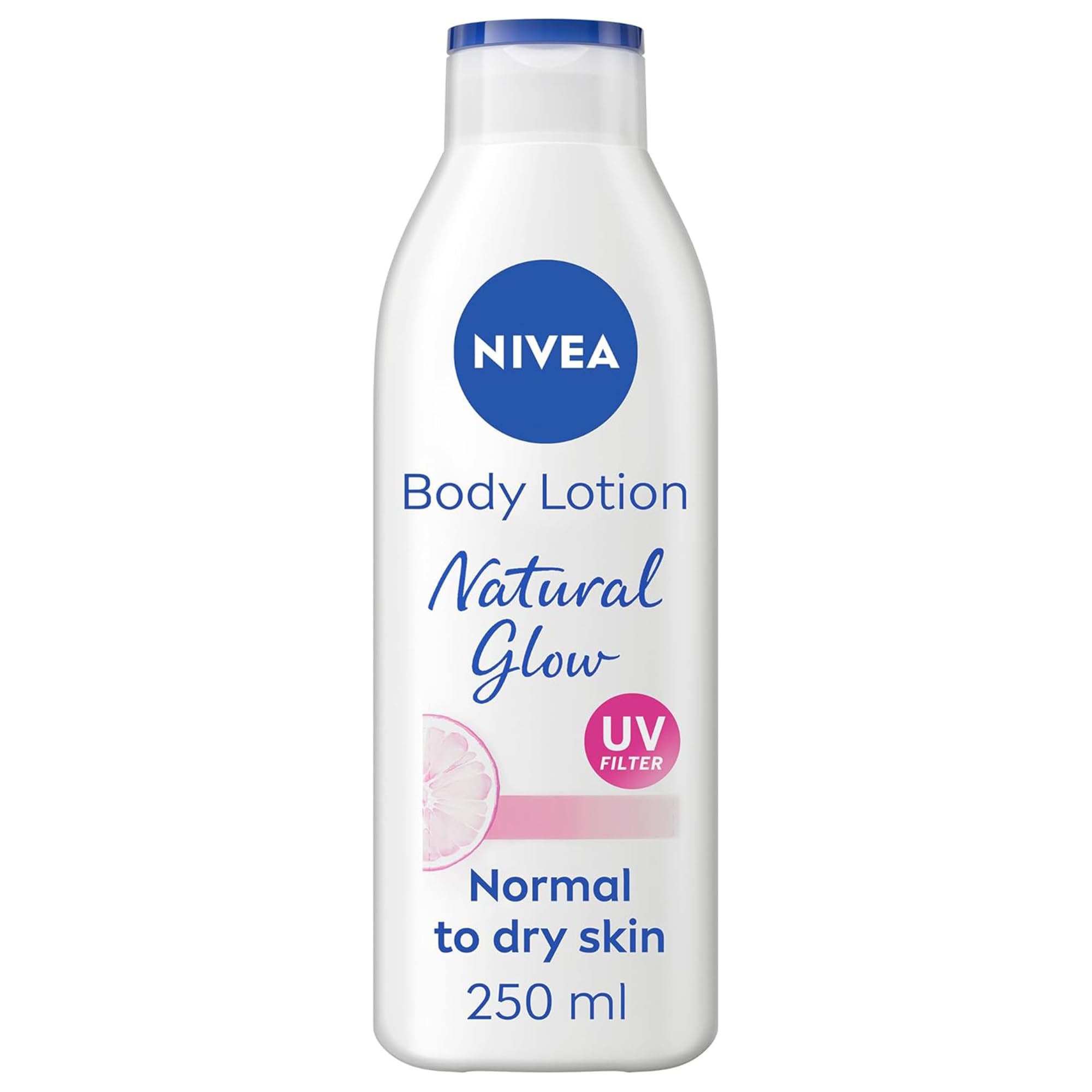 NIVEA Body Lotion for Normal to Dry Skin, Natural Glow, with Vitamin C and UV Filter, Moisturizes and Evens Skin Tone, 250ml
