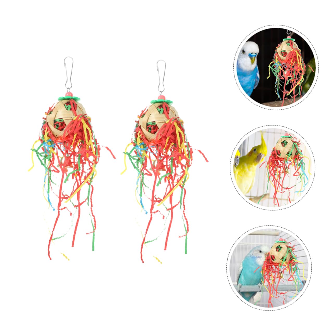 POPETPOP 10 Pièces Jouets de Recherche de Nourriture pour Oiseaux Jouet Oiseau drôle Jouets à mâcher pour Perroquet Longue Queue Sepak Takraw Petit Perroquet Cage à Perroquet Remarque