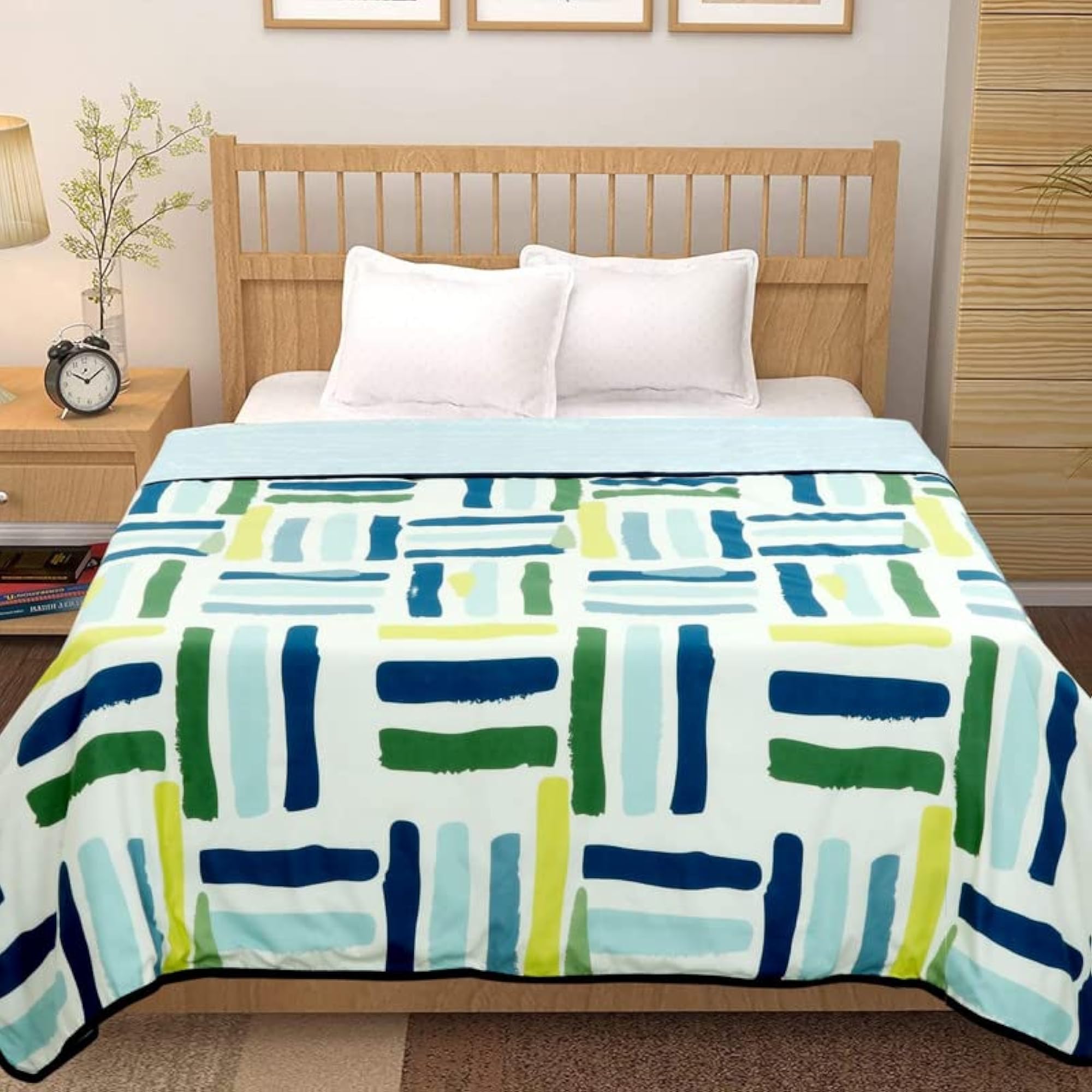 Pure Cotton Reversible Printed Single Bed Blanket, Lightweight