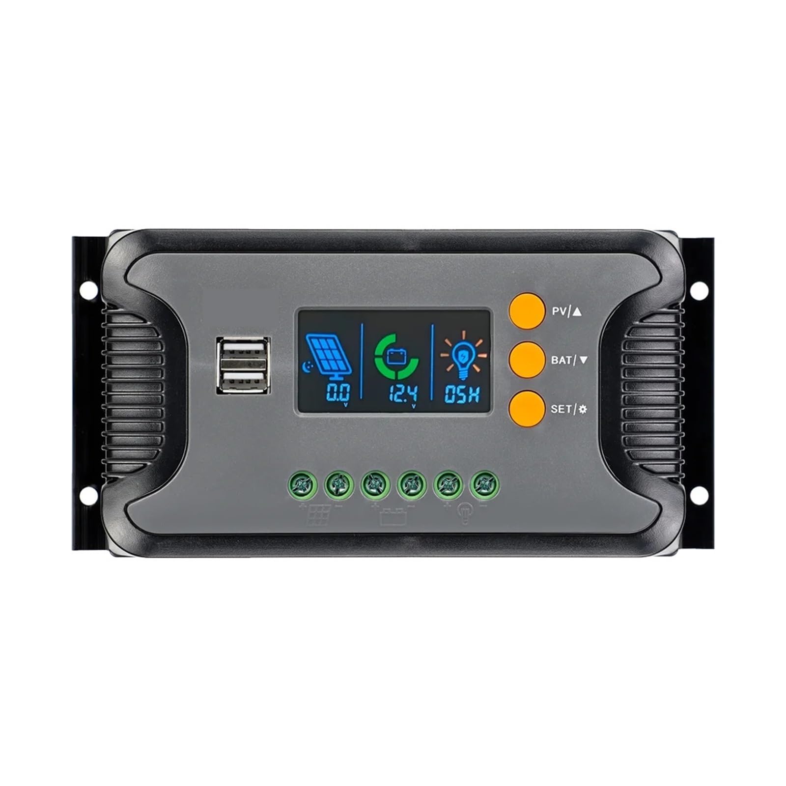 Solar Charge Controller, 30A 60A 80A PWM Solar Charge Controller For 12V 24V 36V 48V Battery With LED Screen USB 5V 2A PV 100V Output Work Sliently(30A)