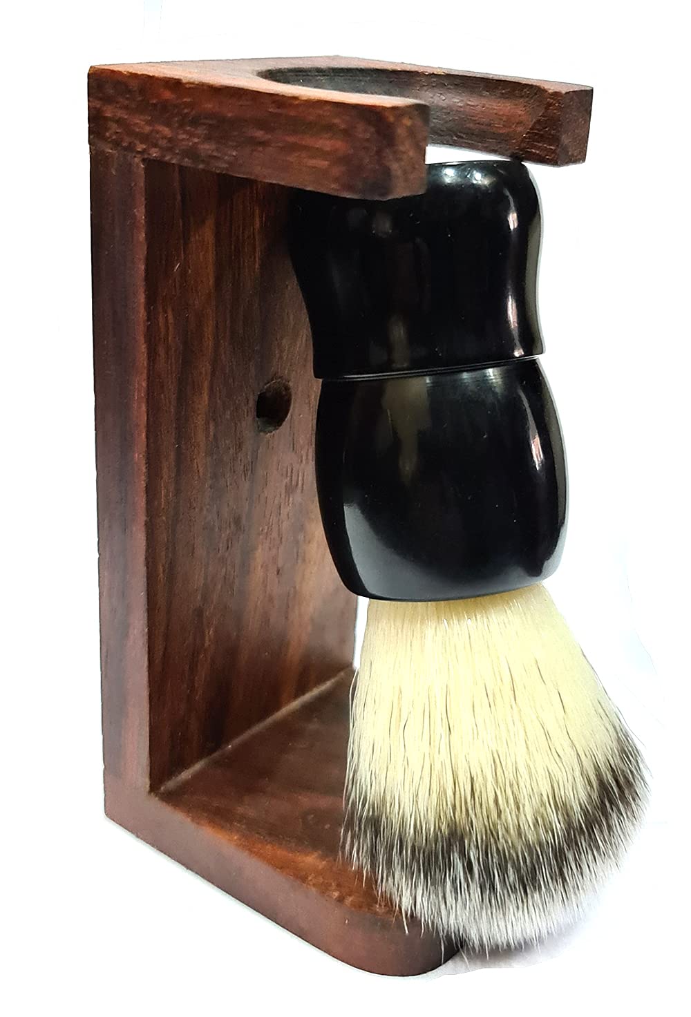 Foreign Holics Hand Crafted Shaving Brush with Hard Marble Handle, With Stand Mens Luxury Professional Hair Salon With Box Men (Black) (B09HQY59G3) Amazon Price History, Amazon Price Tracker