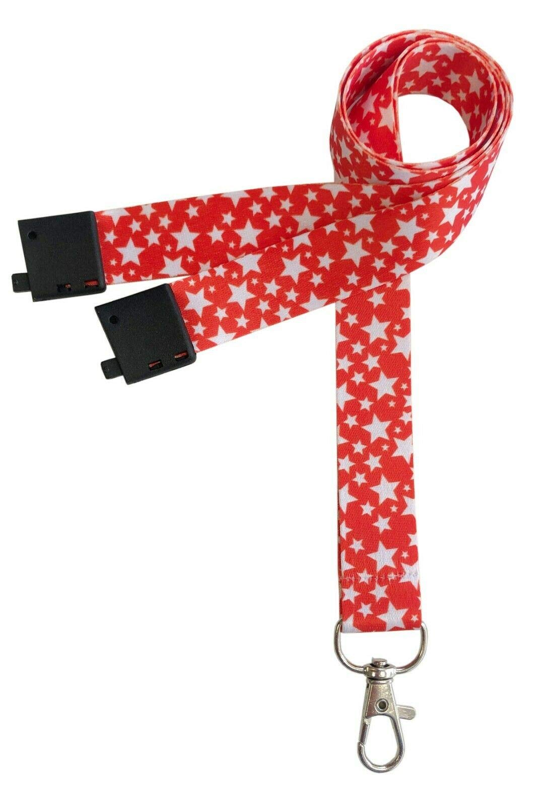 PCL Media ltd® New Printed Red Star Lanyard 20mm Wide ID Safety Breakaway Neck Strap Lanyard, Fashion Lanyard