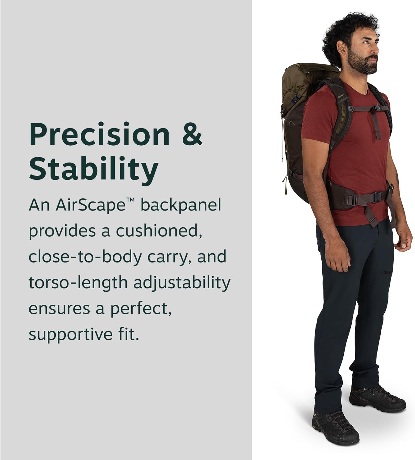 Osprey Kestrel LT 35L Men's Backpacking Backpack - Lightweight Hiking & Camping Bag with Waterproof Raincover, Moss Green