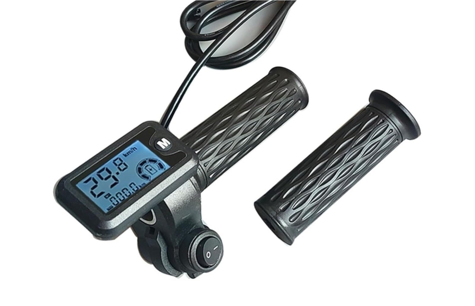 Ensemble de poignées d'accélérateur for vélo électrique, avec écran LCD, for vitesse, kilométrage, tension, courant 36-72V(C)