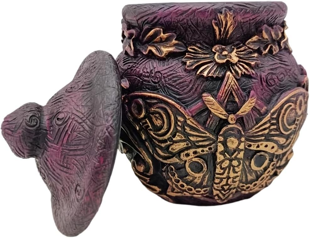 Magic Gothic Jars Vase Statue-Figure Cute Litttle Gothic Vase Witch Bottle Vintage Decor Gift for Wizard and Witch Costume Props (Butterfly)