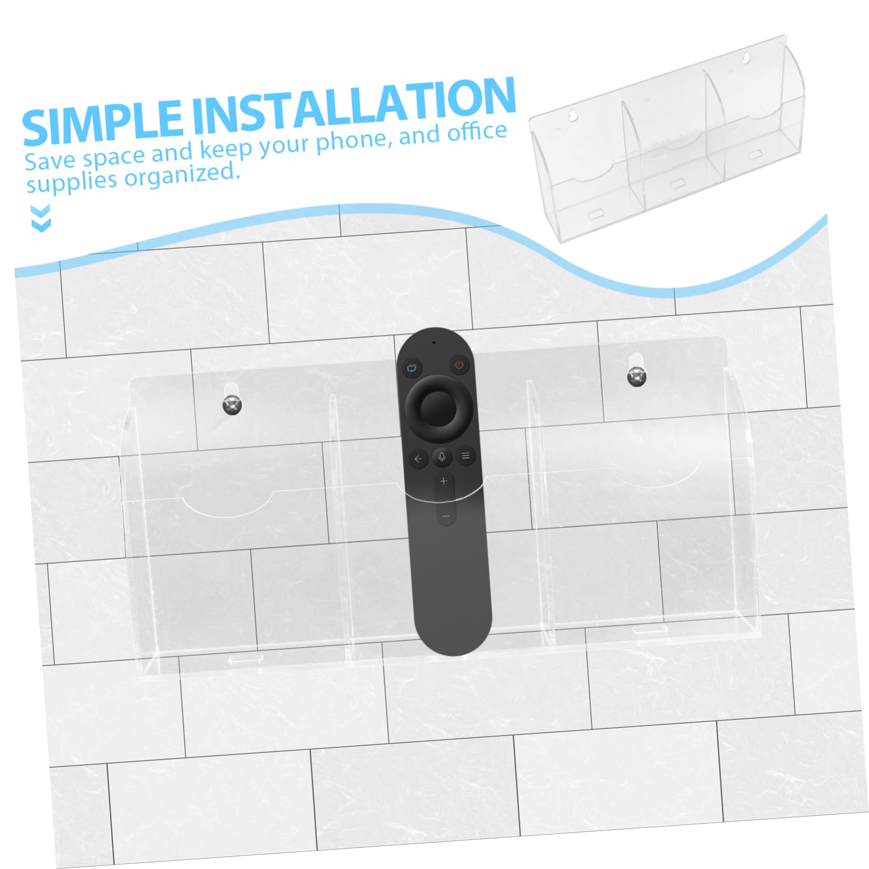 Supporto da parete per telefono e telecomando, versatile scatola portaoggetti per smartphone, forniture per ufficio e oggetti essenziali, design elegante per casa e ufficio