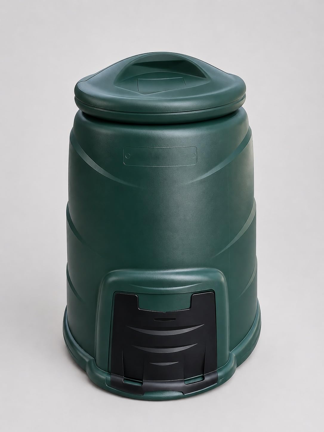 220L Recycled Plastic Garden Composter Bin with Hatch & Windproof Lid Green
