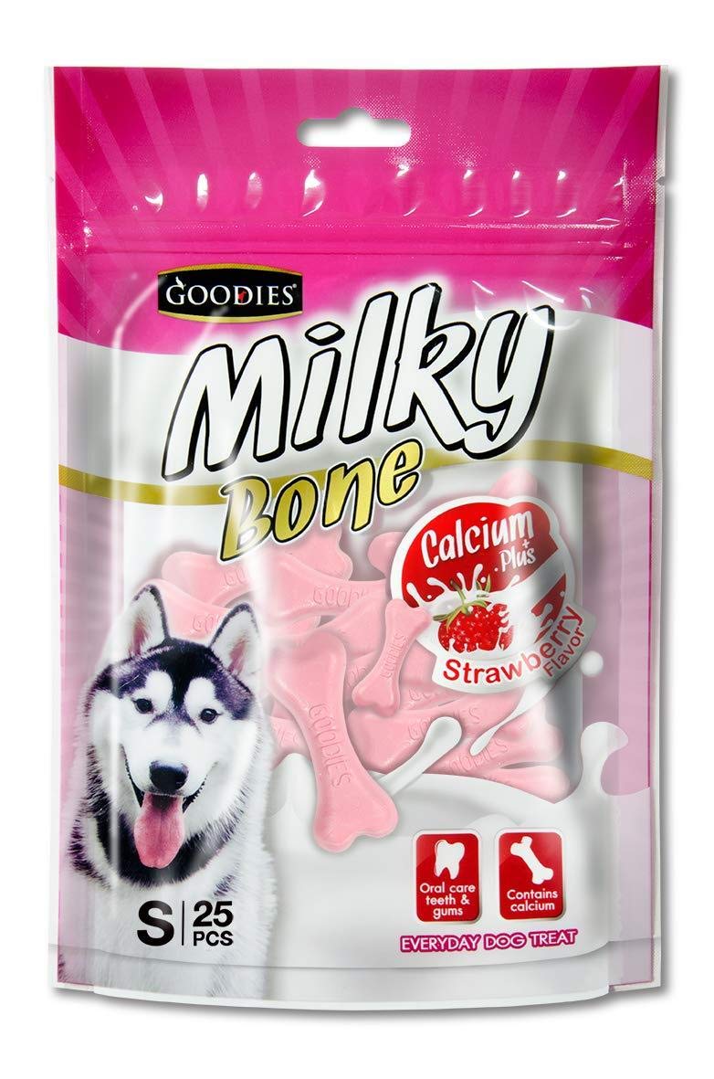Goodies DogsNCats Dog Treats Milky Bone, Made of Tapioca Starch, Whey Powder & Chicken Powder, Promote Strong Bones, Strawberry 25in1 (5 x 250gm) Sold by DogsNCats (B08S3L8J6N) Amazon Price History, Amazon Price Tracker
