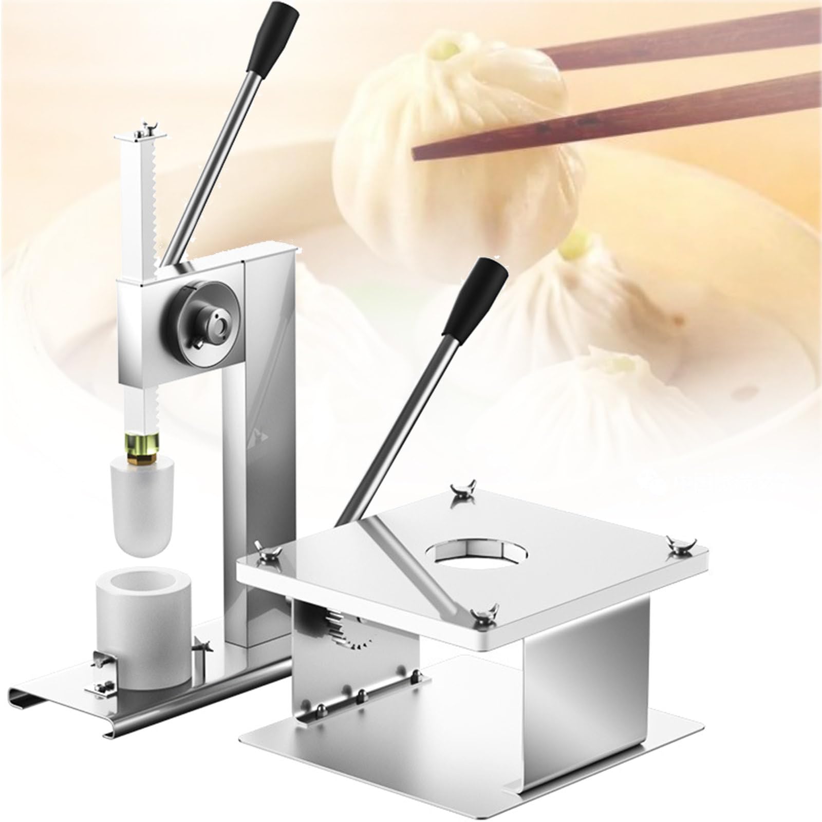 Baozi Maker Stampo con pressa per impasti e macchina di chiusura per panini cinesi al vapore fatti in casa