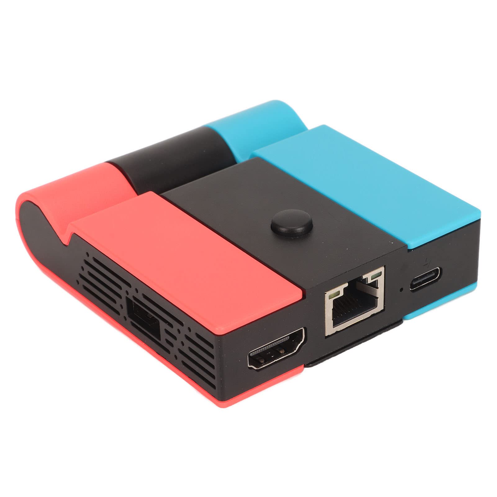 Przenośna stacja ładująca HDMI, stacja dokująca do telewizora do Nintendo Switch/OLED, z dodatkowym adapterem portu USB 3.0, podstawka ładująca (czerwono-niebieski)