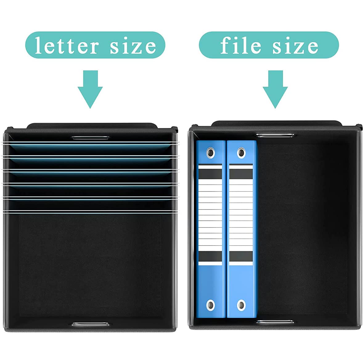 Umtiti A4-Size Black Leather File Organizer Box with Lid(Folders not included.File Folder Storage - Image 4