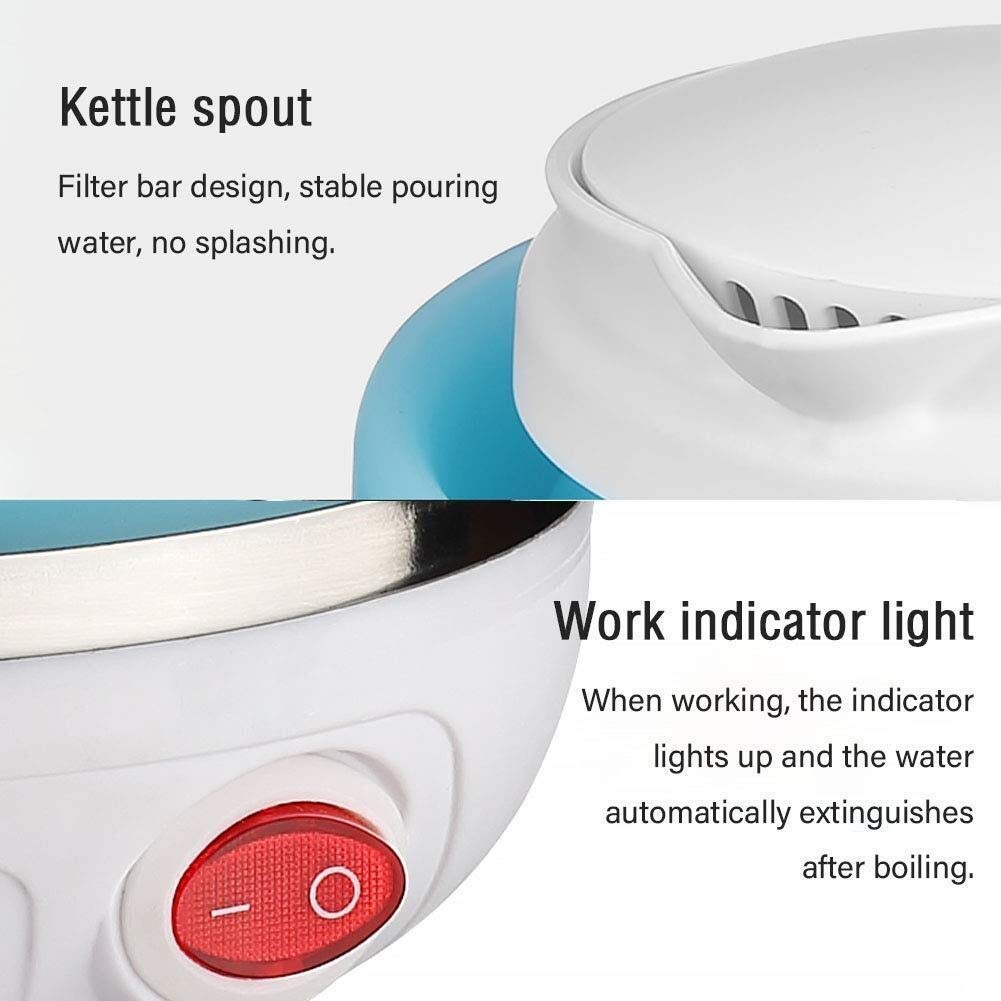 Bollitore elettrico pieghevole Bollitore elettrico da viaggio pieghevole leggero - Portatile - Presente veloce in silicone alimentare da 0,5 litri Safehappy