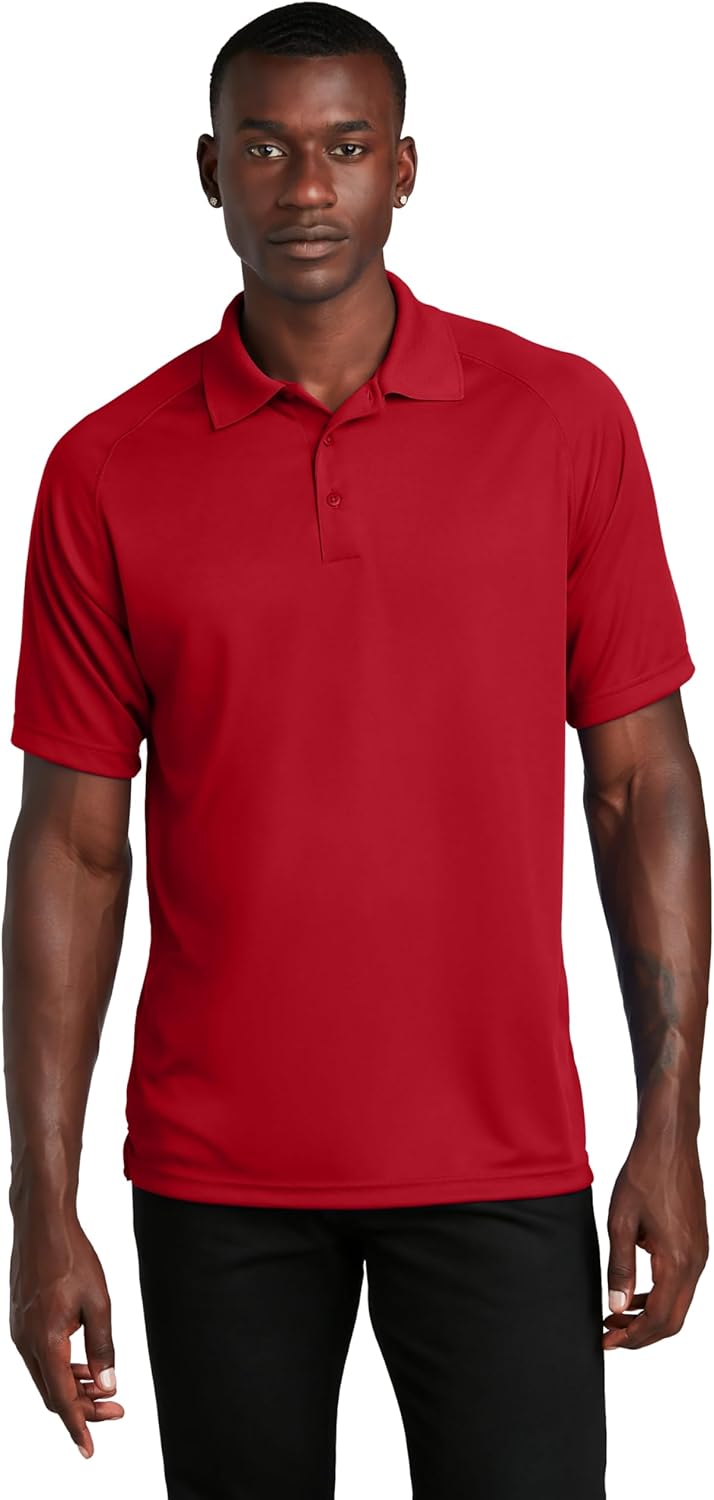 SPORT-TEK Unisex Dry Zone Raglan Polo True Red at Amazon Men's