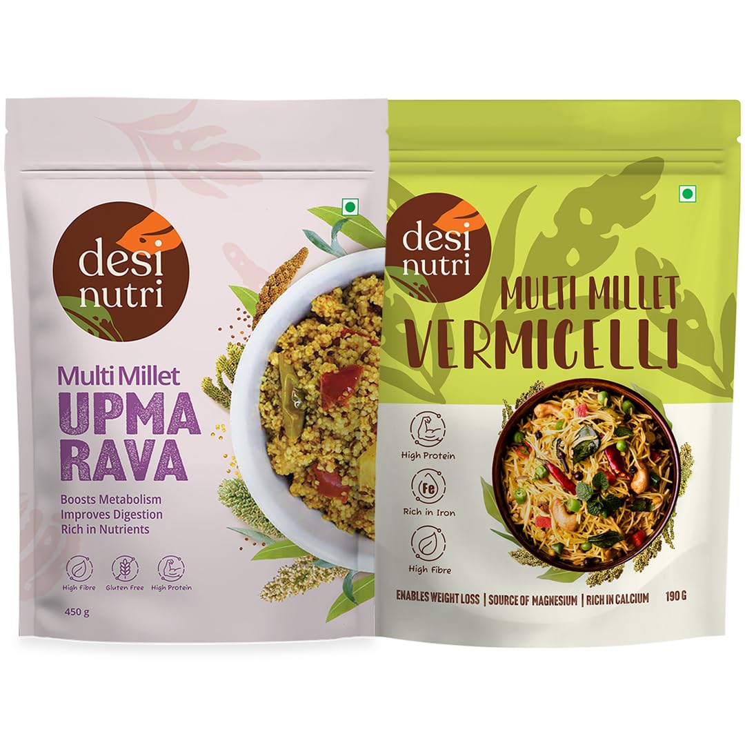 Desi Nutri Buy 2 Multi Millet Upma Rava 450grams each and Get 2 Millet Vermicelli 190grams each Free | 2 on 2 offer | Made of multimillets(Upma- Sorghum, Pearl Millet, Finger Millet) (B0CND5QDJW) Amazon Price History, Amazon Price Tracker