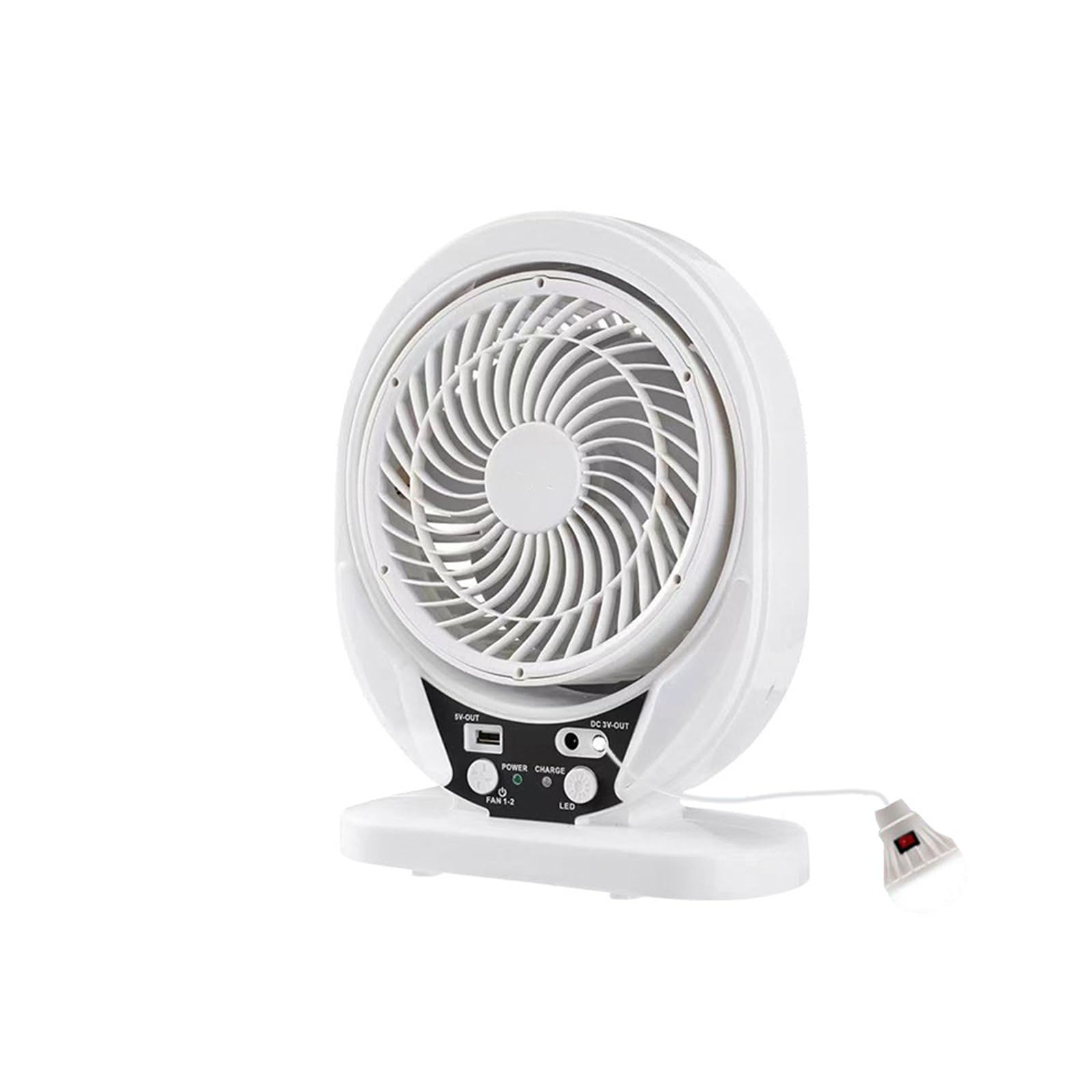 TAZIZI USB Rechargeable Solar Desk Fan with LED Light Transportable Modifiable Stand for Telecommute Backpacking Travel Solar Fan with USB Charging